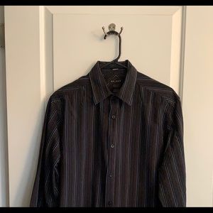 Black striped shirt modern fit